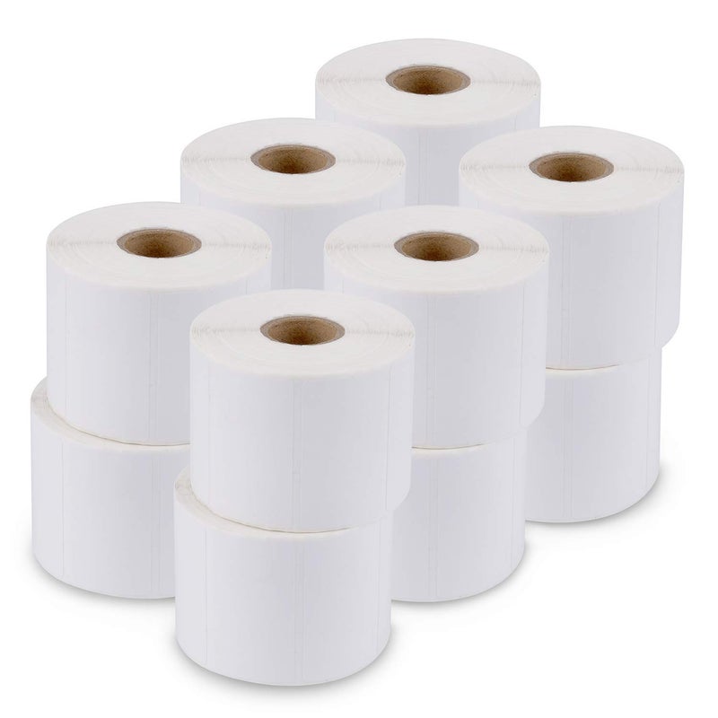 enKo Products enKo Direct Thermal Labels 2-1/4 x 1-1/4 inches (12 Rolls, 12,000 Labels) Perforated Thermal Stickers for Address Mailing, Barcode, FBA Stickers, FNSKU Label for Zebra, Rollo, Eltron Printer - Image 1